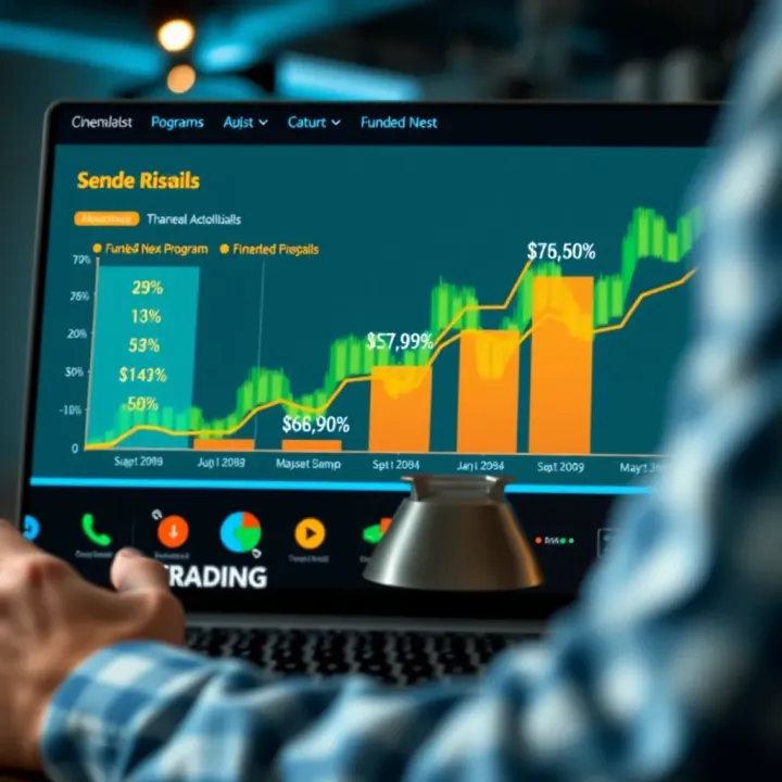 Chart showing advantages and potential risks of funded next programs for investors and traders