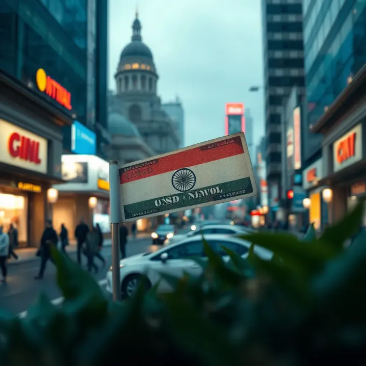 Visual representation of global events impacting currency fluctuations between USD and INR