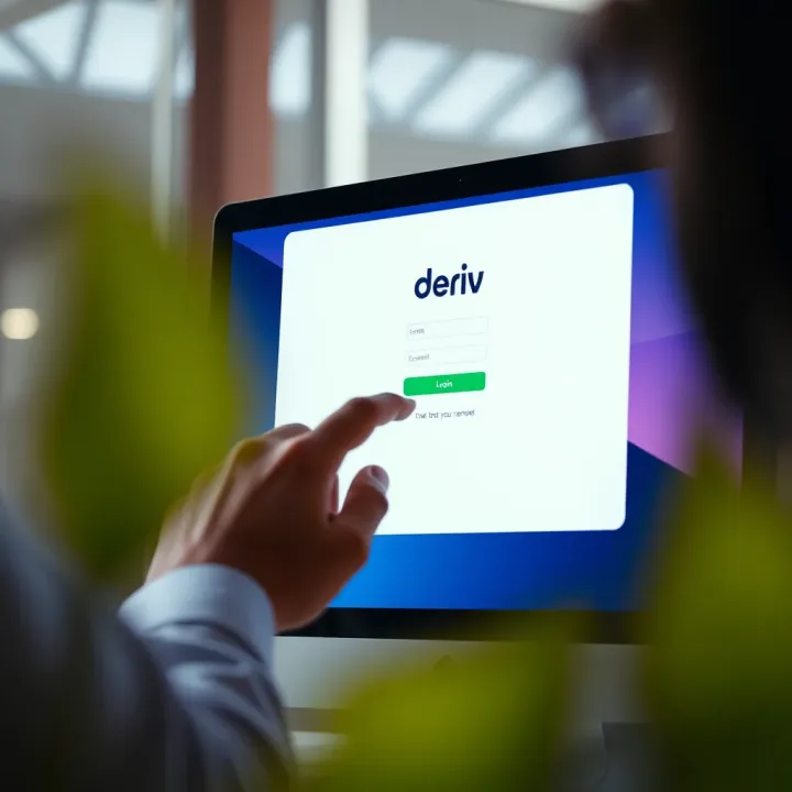 User navigating through login screen on Deriv platform using Kenyan IP address