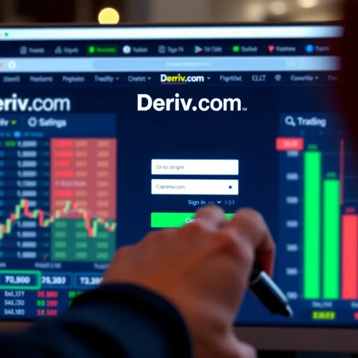 User entering login credentials on the Deriv.com sign-in page with clear website interface