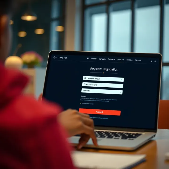 Deriv online trading platform registration interface showing account creation fields