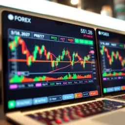 Graph showing currency pair fluctuations on a digital trading platform