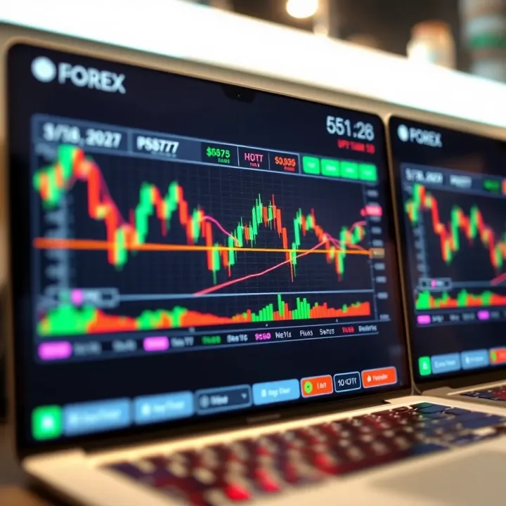 Graph showing currency pair fluctuations on a digital trading platform