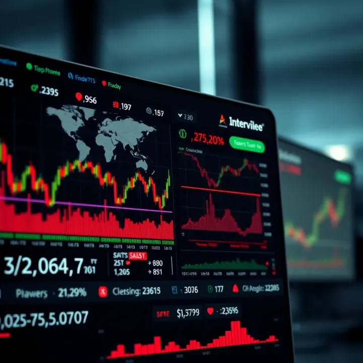 Screenshot showcasing Interactive Brokers trading platform with global market data and charts