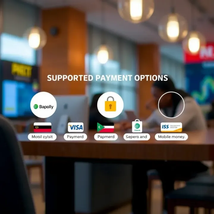 Illustration showing various payment methods including mobile money for IQ Option deposits in Kenya