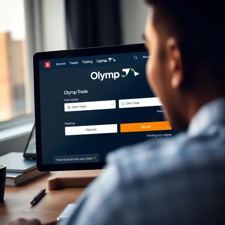 User interface of Olymp Trade login page showing secure access options