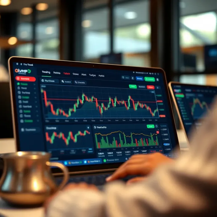 Dashboard of Olymp Trade platform showing various trading options and market trends tailored for Kenyan traders