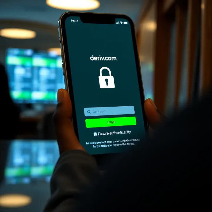 Secure login screen of Deriv.com trading app highlighting authentication features for Kenyan traders