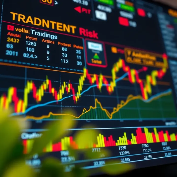 Conceptual chart displaying risk management strategies alongside trading indicators