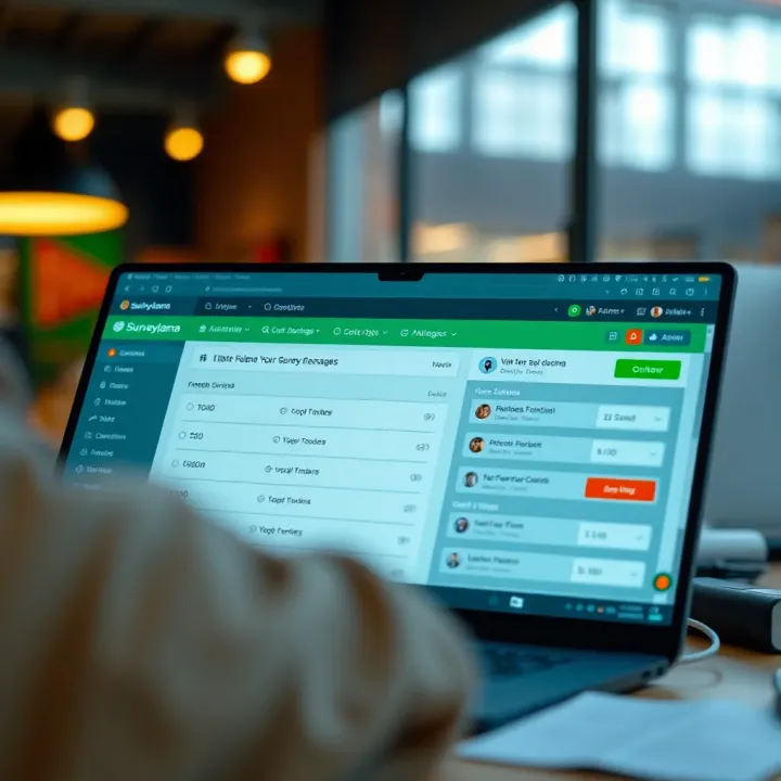 Online survey platform interface showing survey questions and user options