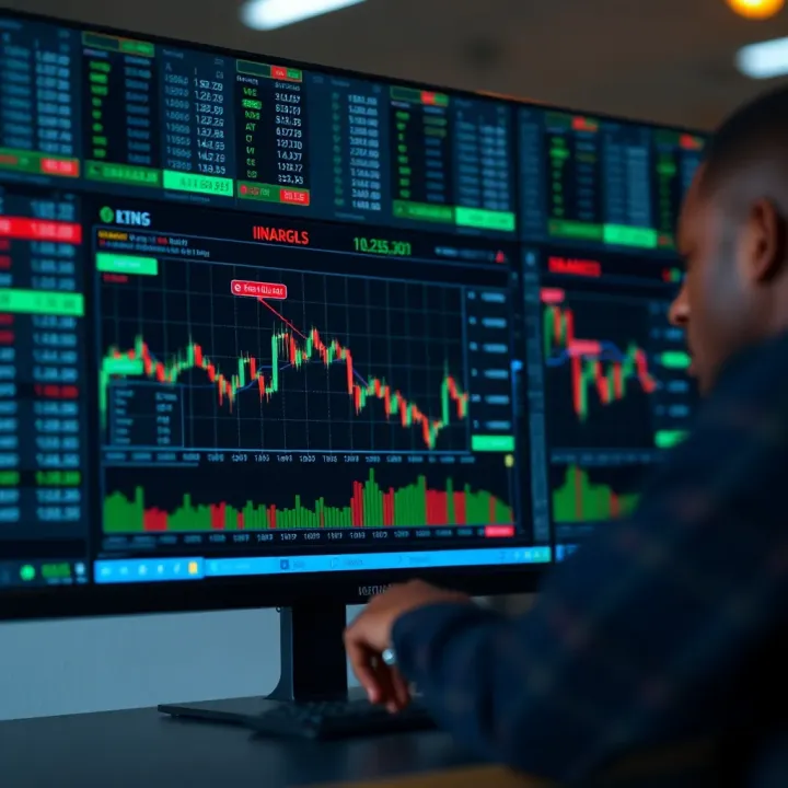 Detailed financial charts displaying market trends on a digital trading platform
