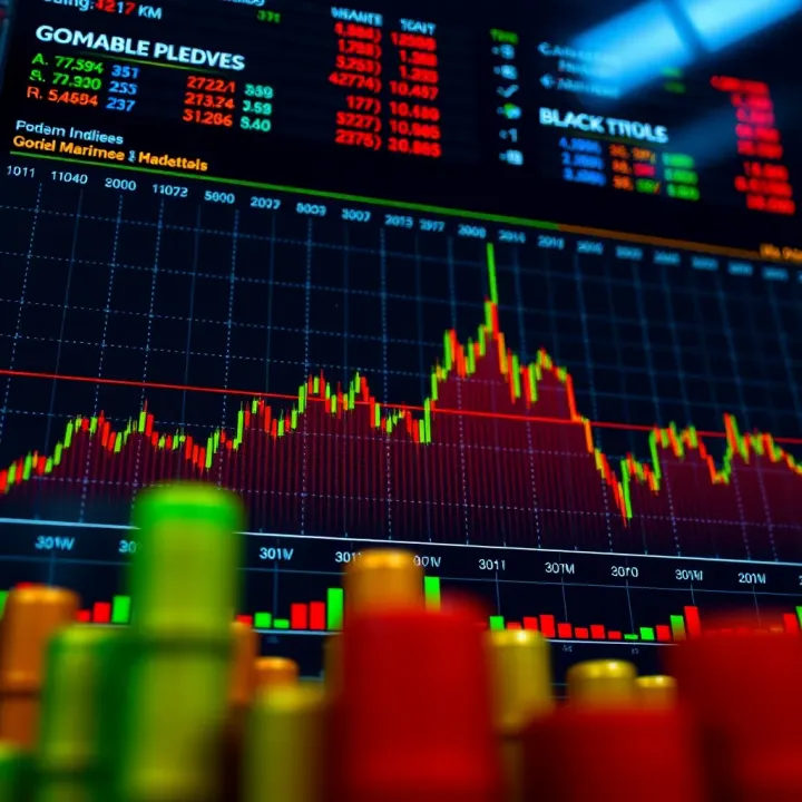 Chart showing fluctuations of global stock market indices with emphasis on African markets