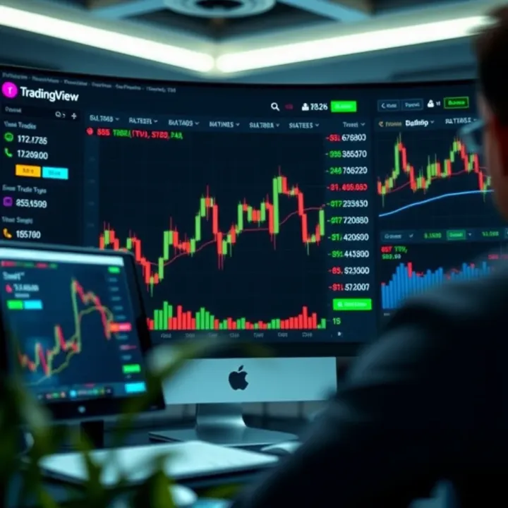 Integration of TradingView platform with binary options broker dashboard showing trade execution options