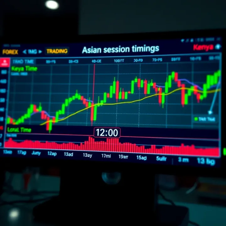 Asian Forex Session Timings Displayed in Kenya Local Time Forex trading chart showing Asian session active hours against Kenya local time