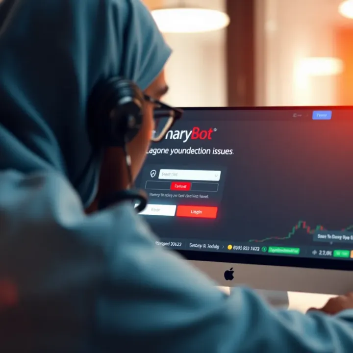 Troubleshooting Common Login Issues on Binary Bot Platform User troubleshooting connection issues on Binary Bot login page with error messages