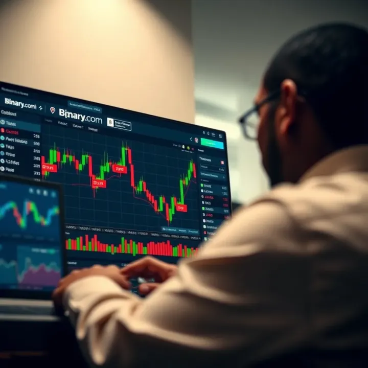 Dashboard showcasing trading options and tools on Binary.com platform