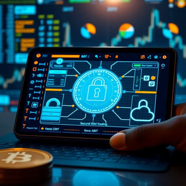 Secure digital wallet interface showcasing encryption and protection for cryptocurrency assets