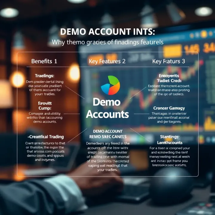 Diagram illustrating the benefits and features of using a demo account in trading