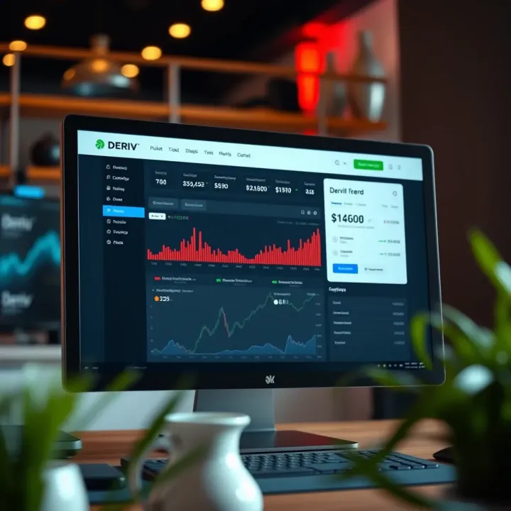 Dashboard view of Deriv affiliate account on a computer screen