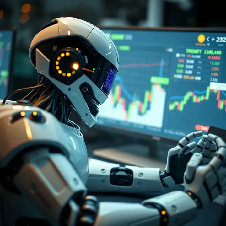 Diagram illustrating automated trading bot executing trades on the Deriv platform interface