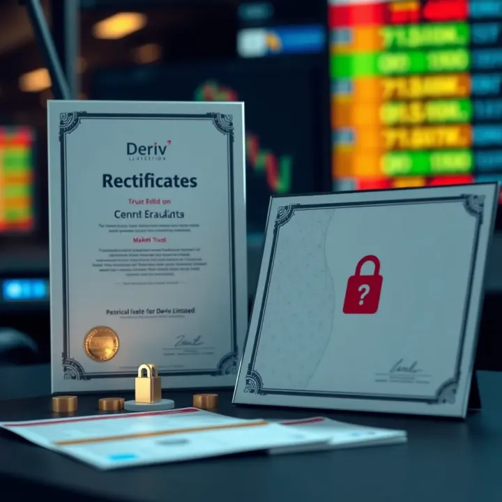 Regulatory compliance certificates and financial license symbols representing trust and security