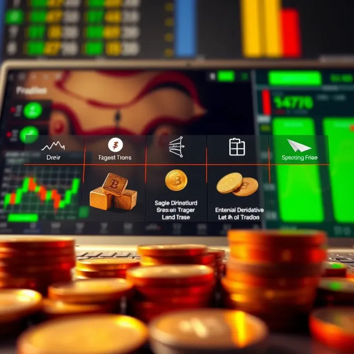 Illustration showing different types of financial derivatives available on an online trading platform