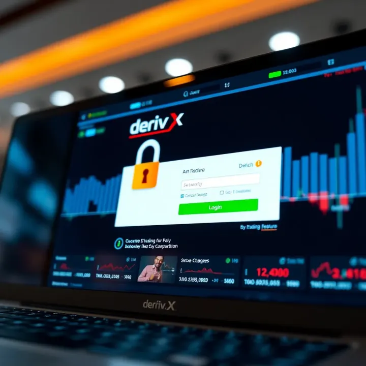 Deriv X platform login screen with focus on security features for Kenyan users