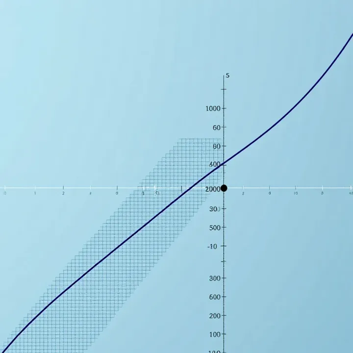 Graph illustrating the curve of a logarithmic function with its tangent line representing the derivative at a point