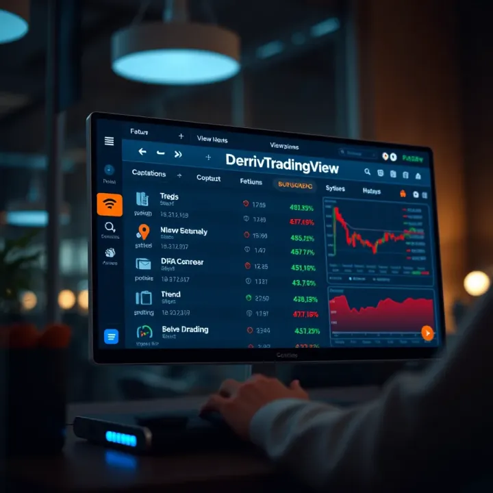 User interface showcasing setup options and feature selection for DerivTradingView platform