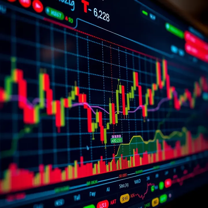 Interactive trading chart displaying various market indicators and price movements