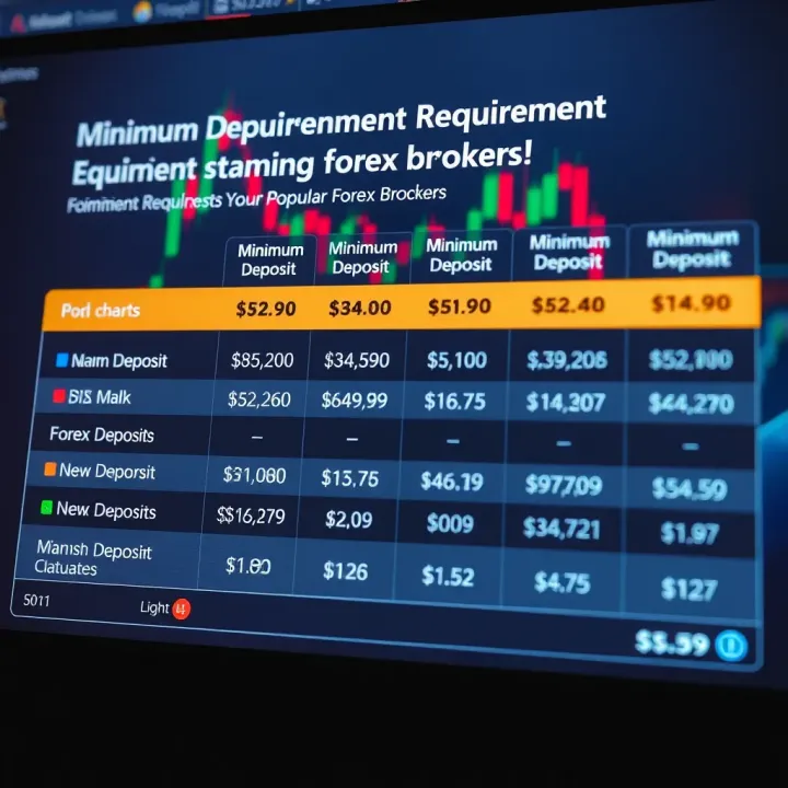 Chart showing different minimum deposit amounts for popular forex brokers