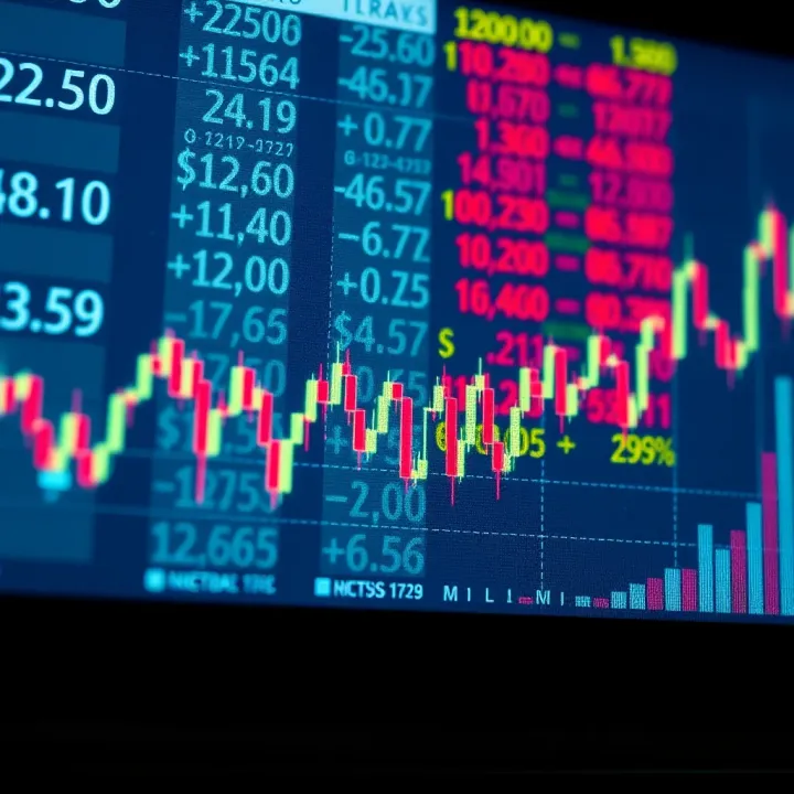 Graph showing currency exchange rates fluctuating over time in forex trading
