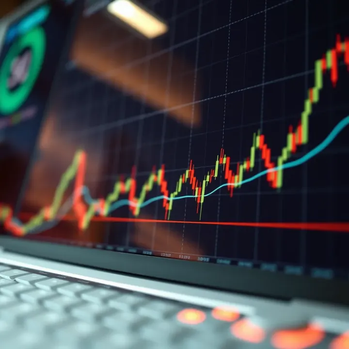 Graph showing automated trading performance on currency chart