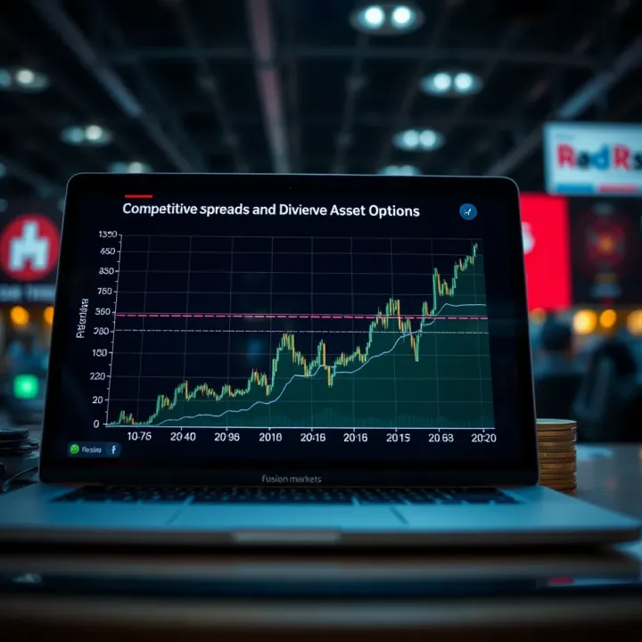 Graph showing competitive spreads and asset variety in online trading platforms