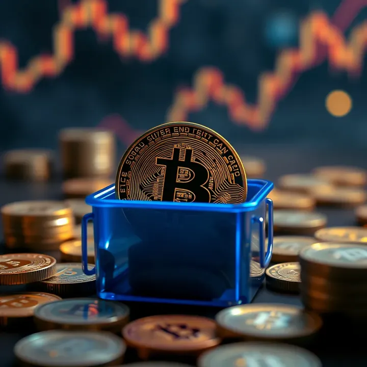 Digital graphic depicting the concept of holding cryptocurrency tokens securely over time