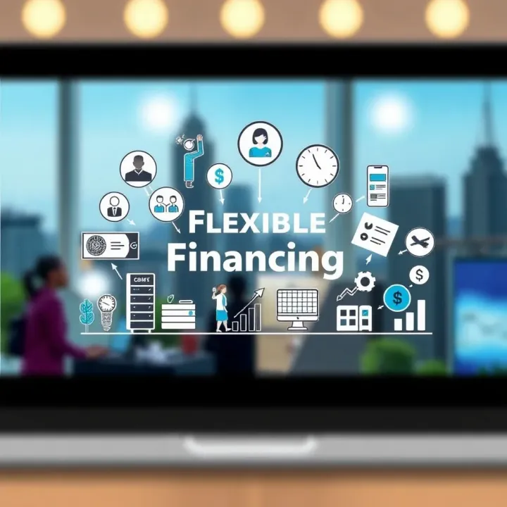 Illustration showing a flexible financing concept with Kenyan startup symbols