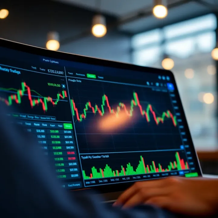 User interface of Pocket Options platform showing trading charts and options available