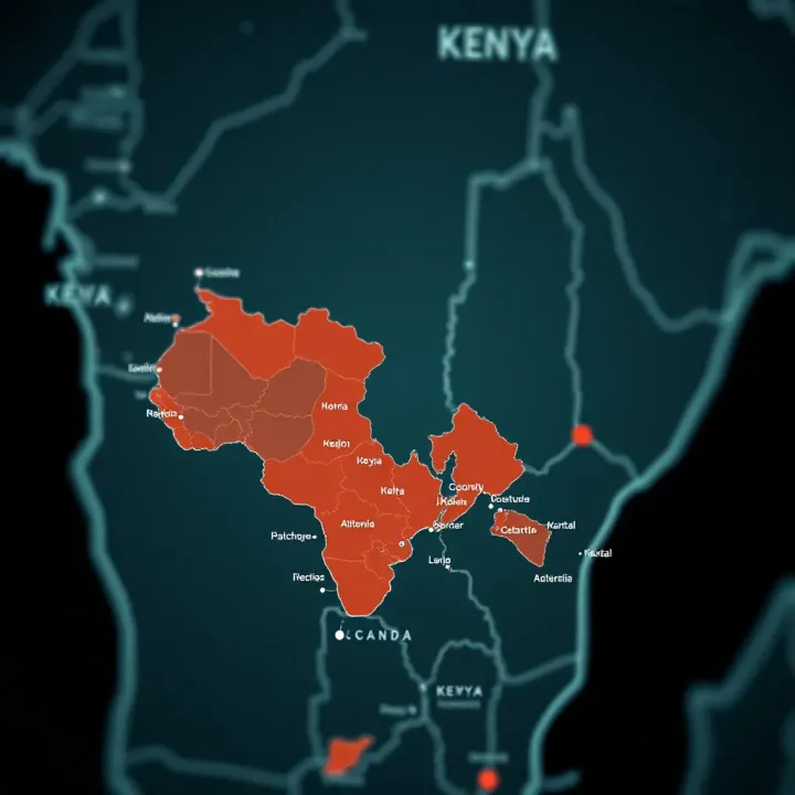 A map of Kenya highlighting key regions with active scope markets and their economic influence across sectors