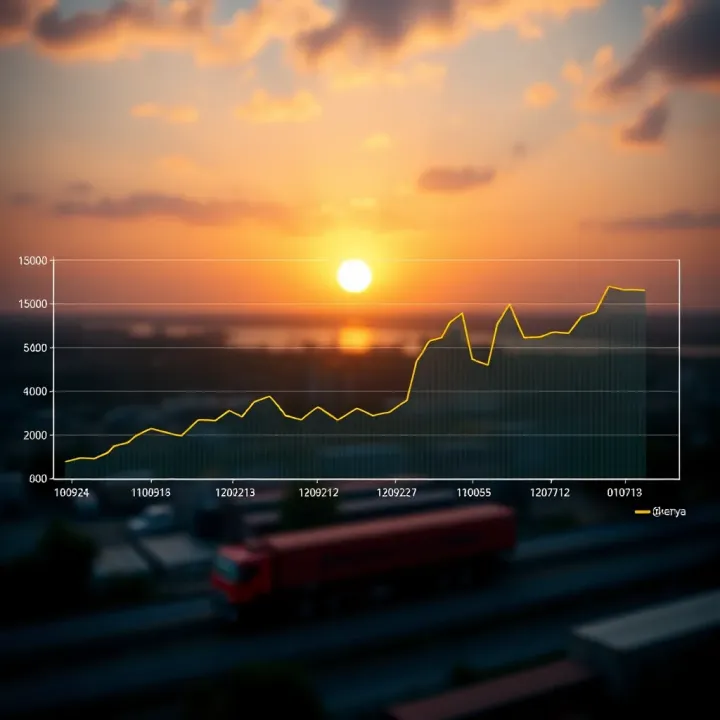 Graph showing Kenya's export and import trends within East African Community over time
