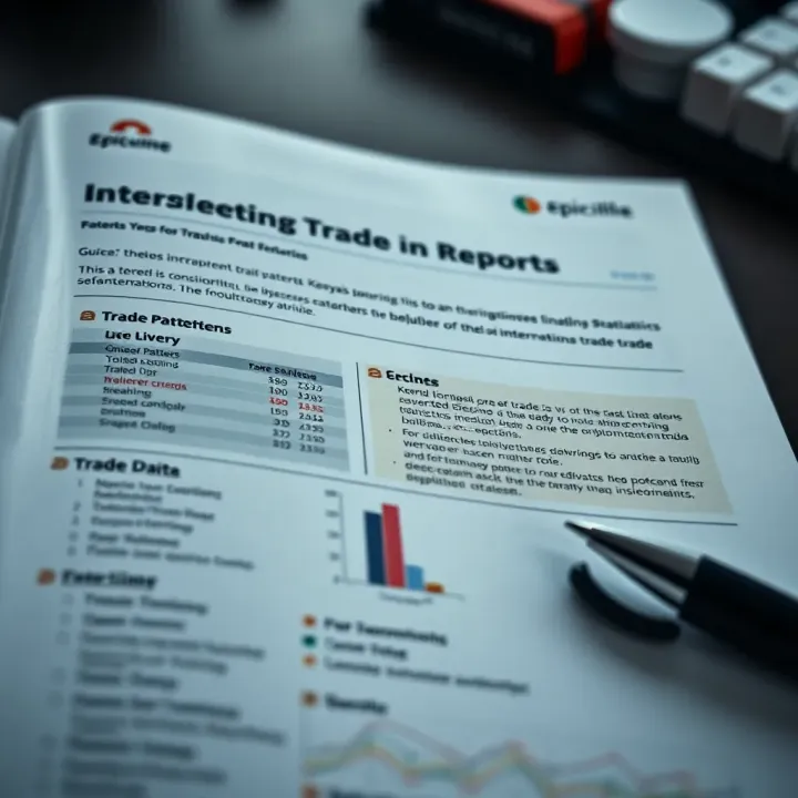 Guide to Interpreting Trade Data in Reports Annotated trade document highlighting key data points for interpreting international trade statistics