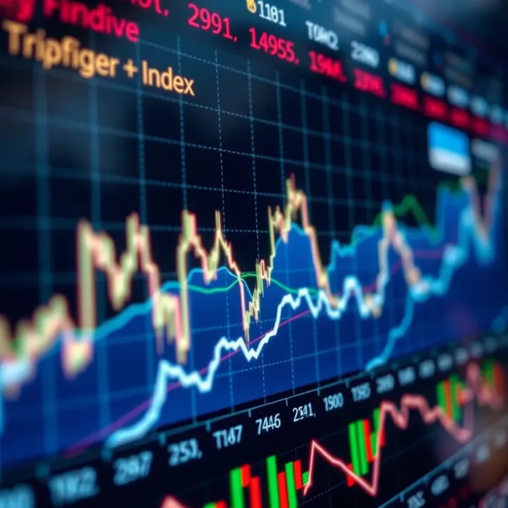 Graph depicting volatility index fluctuations over time with market trend lines